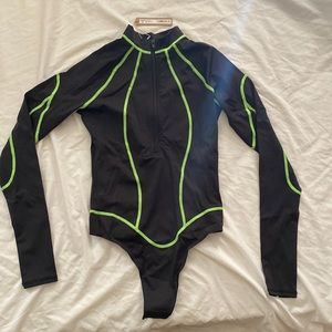 SKIMS Black and Green Bodysuit